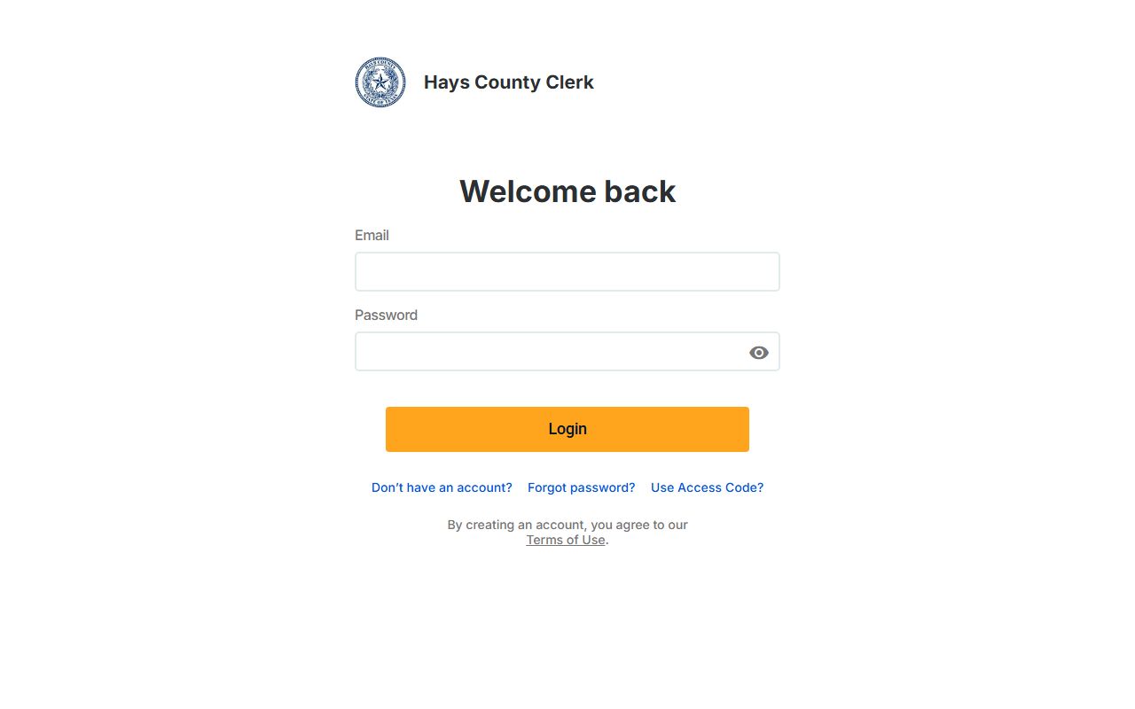 Hays County SeamlessDocs forms for County Clerk records