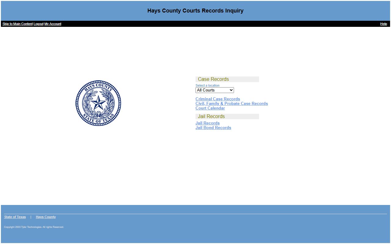 Hays County court calendar search for court records and hearing dates