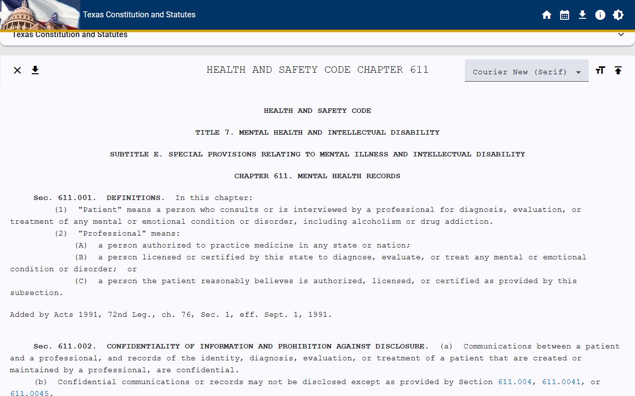 Texas mental health records law affecting Hays County criminal records