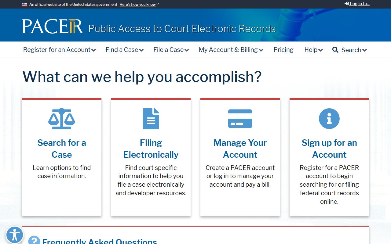 PACER federal records access for Hays County district court cases