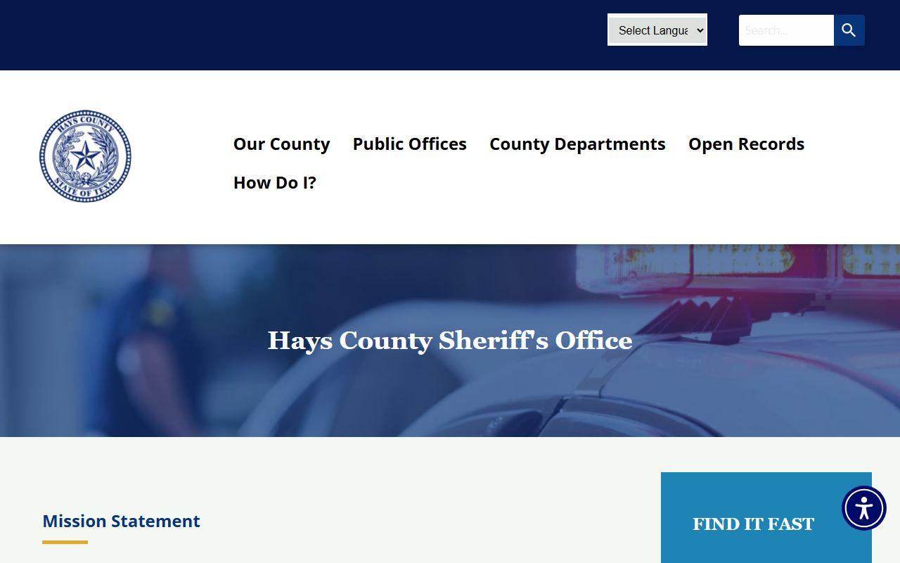 Hays County Sheriff's Office page linked from court records