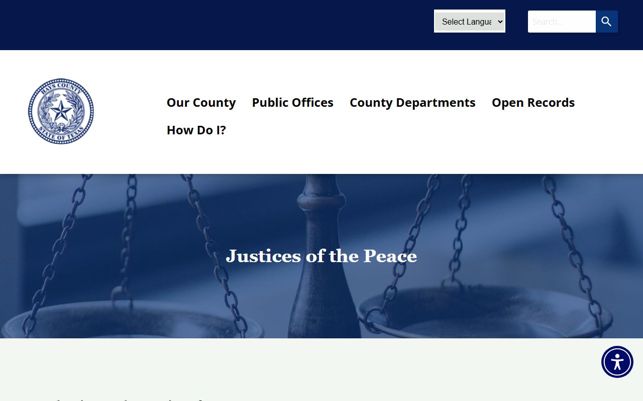 Hays County Justice of the Peace courts for traffic and fine-only court records