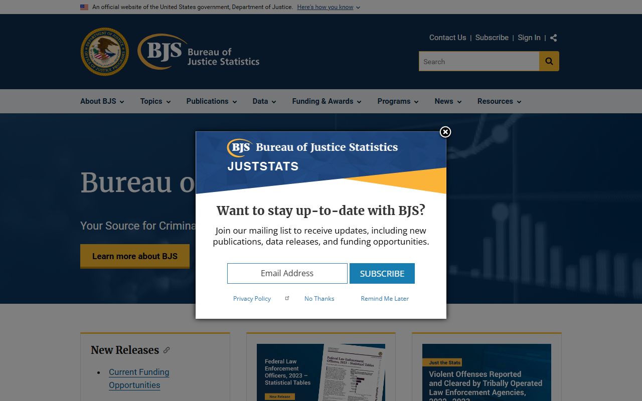 Bureau of Justice Statistics used for Hays County jail population context