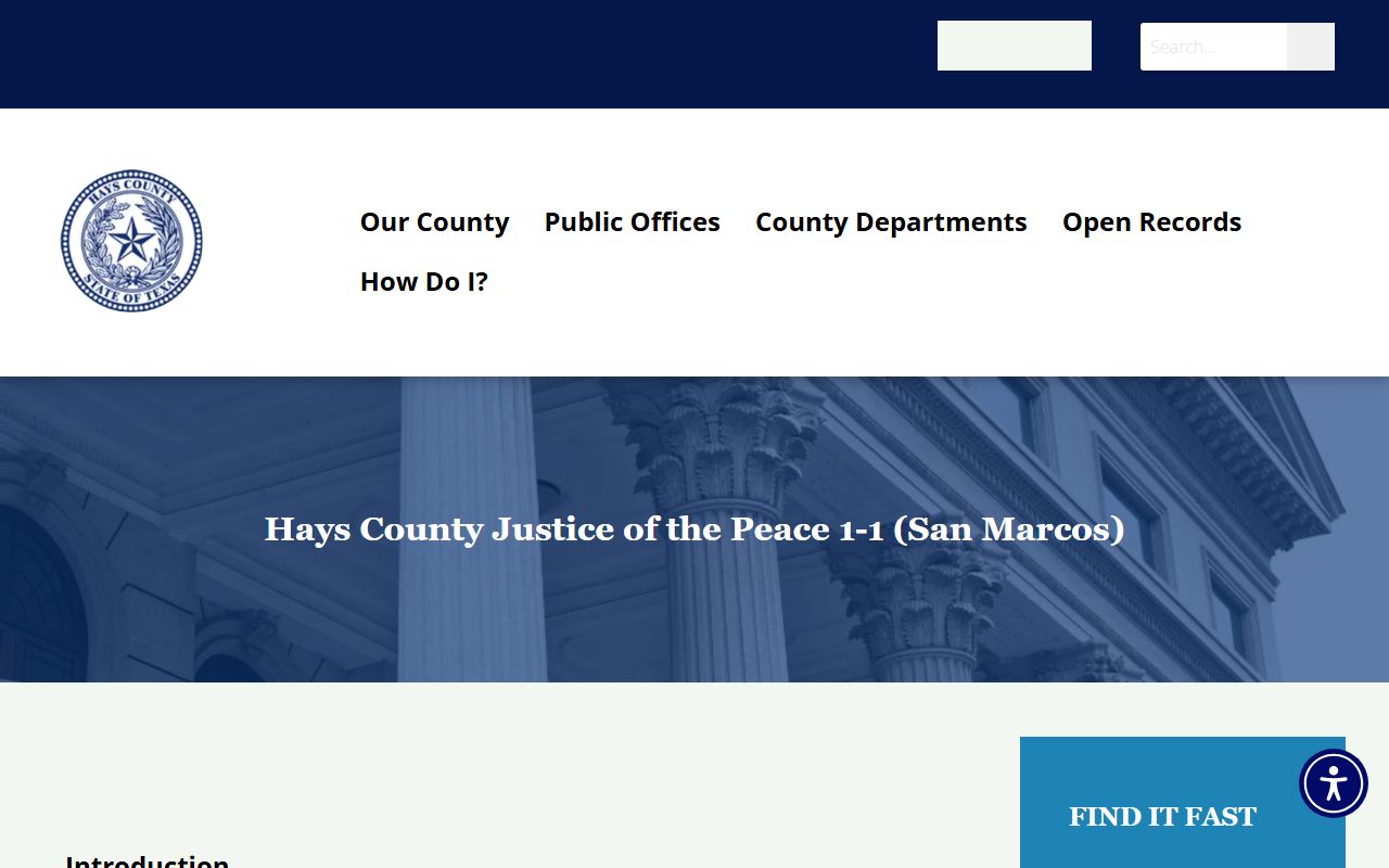 Hays County JP 1-1 San Marcos court records page