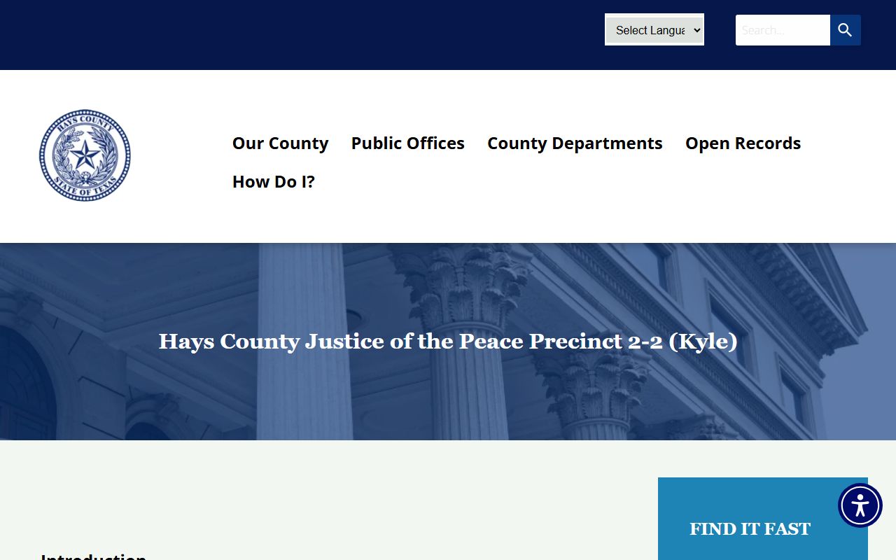 Hays County JP 2-2 Kyle court records page