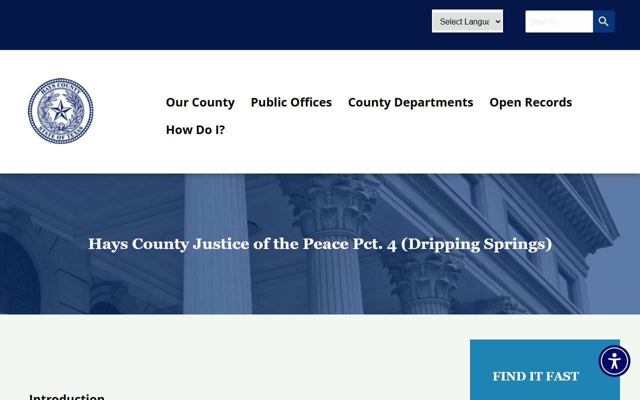 Hays County JP 4 Dripping Springs court records page