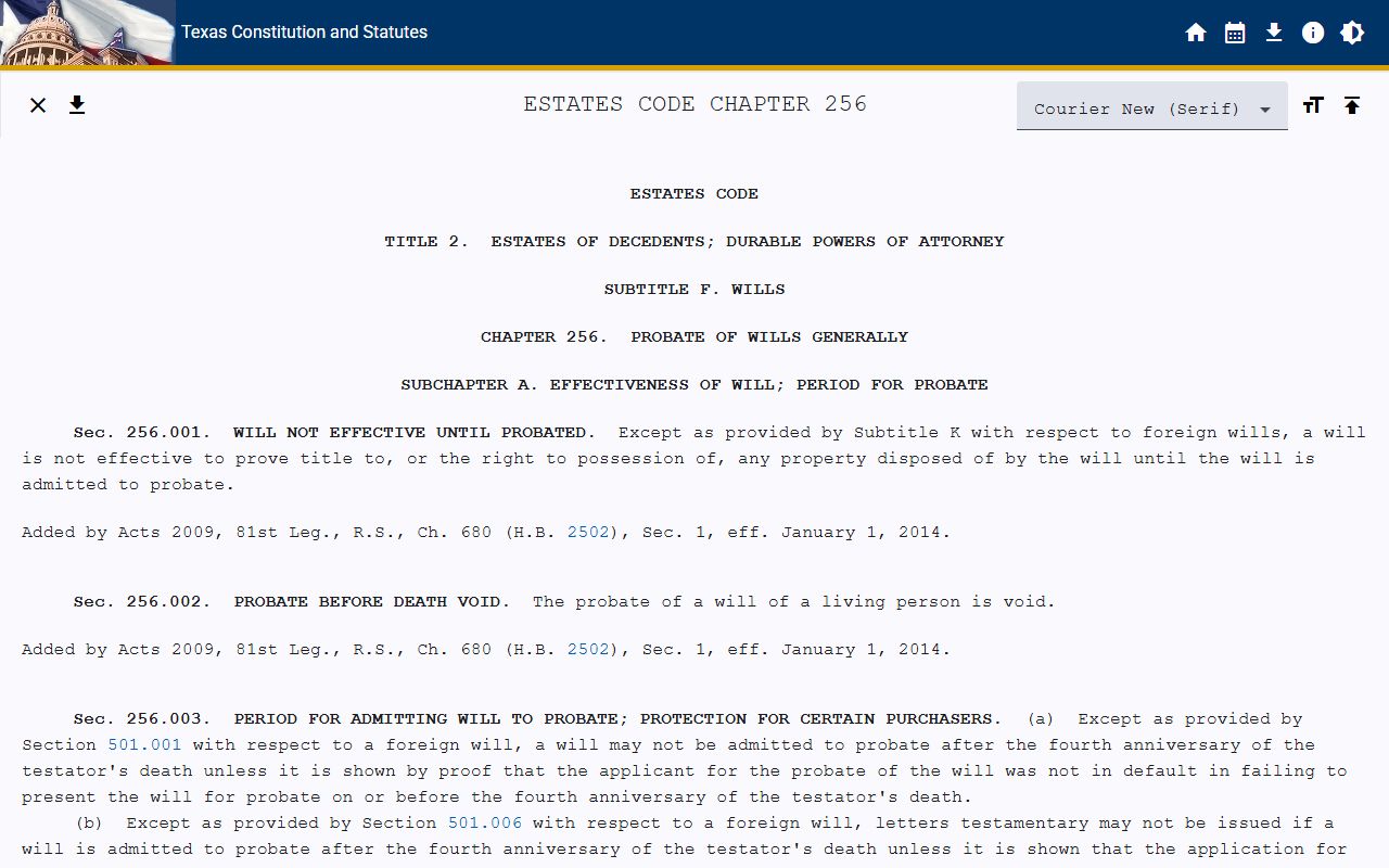 Texas probate of wills law affecting Hays County spousal records