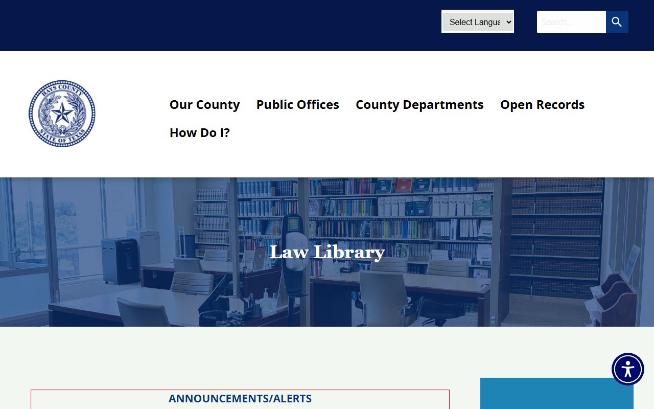 Hays County Law Library for probate self-help and records help
