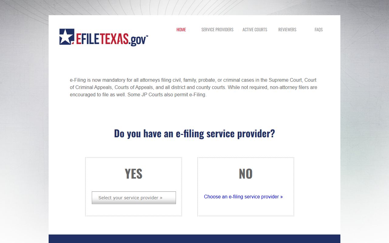 eFileTexas Texas electronic filing for Hays County court and public records
